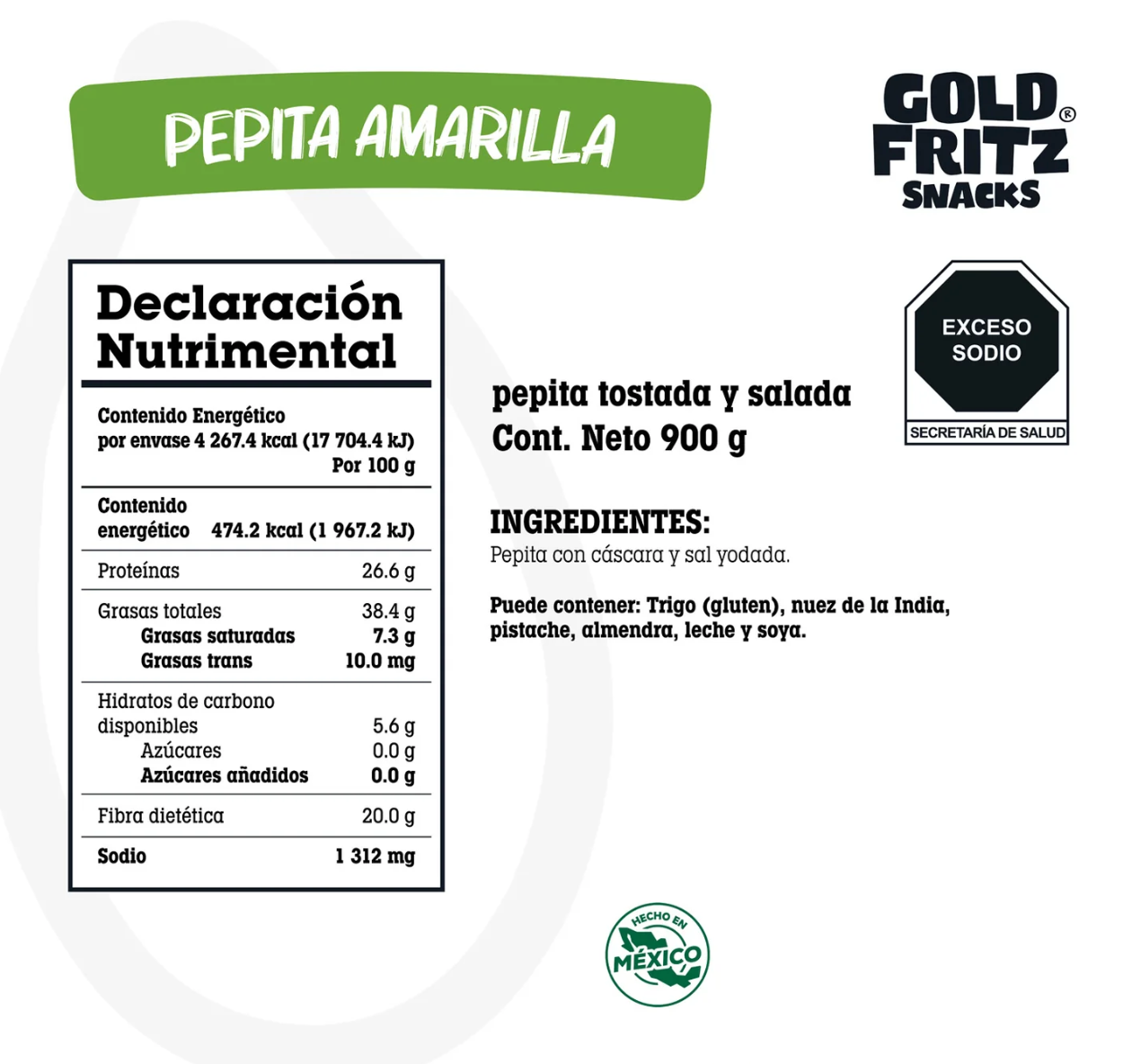 Pepita Amarilla 1 kg Gold Fritz
