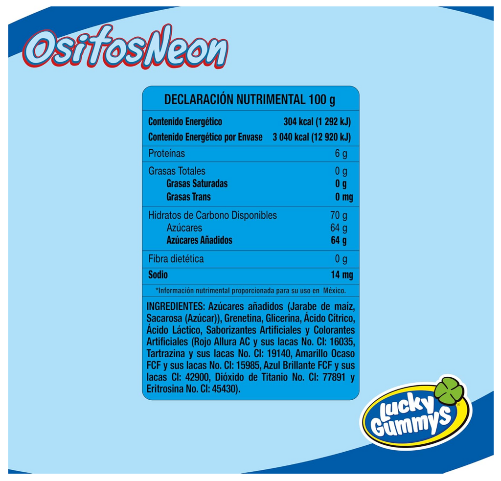 Ositos Neón 1 kg Lucky Gummies