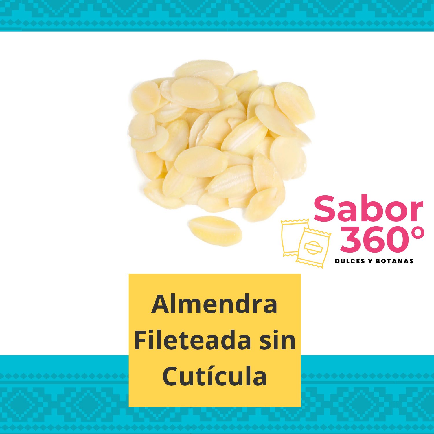 Almendra Fileteada sin Cutícula 1 kg Sabor 360